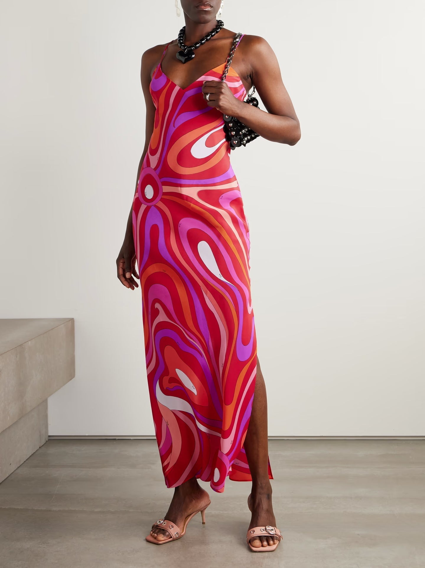 Marmo Maxikleid aus bedrucktem Satin