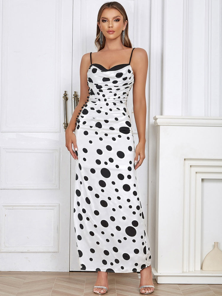 Sexy gepunktetes Maxikleid