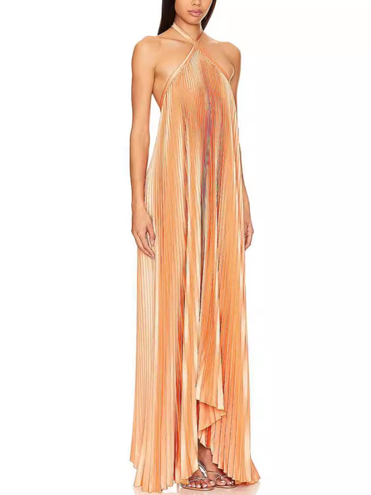 Trägerloses, rückenfreies Faltenkleid