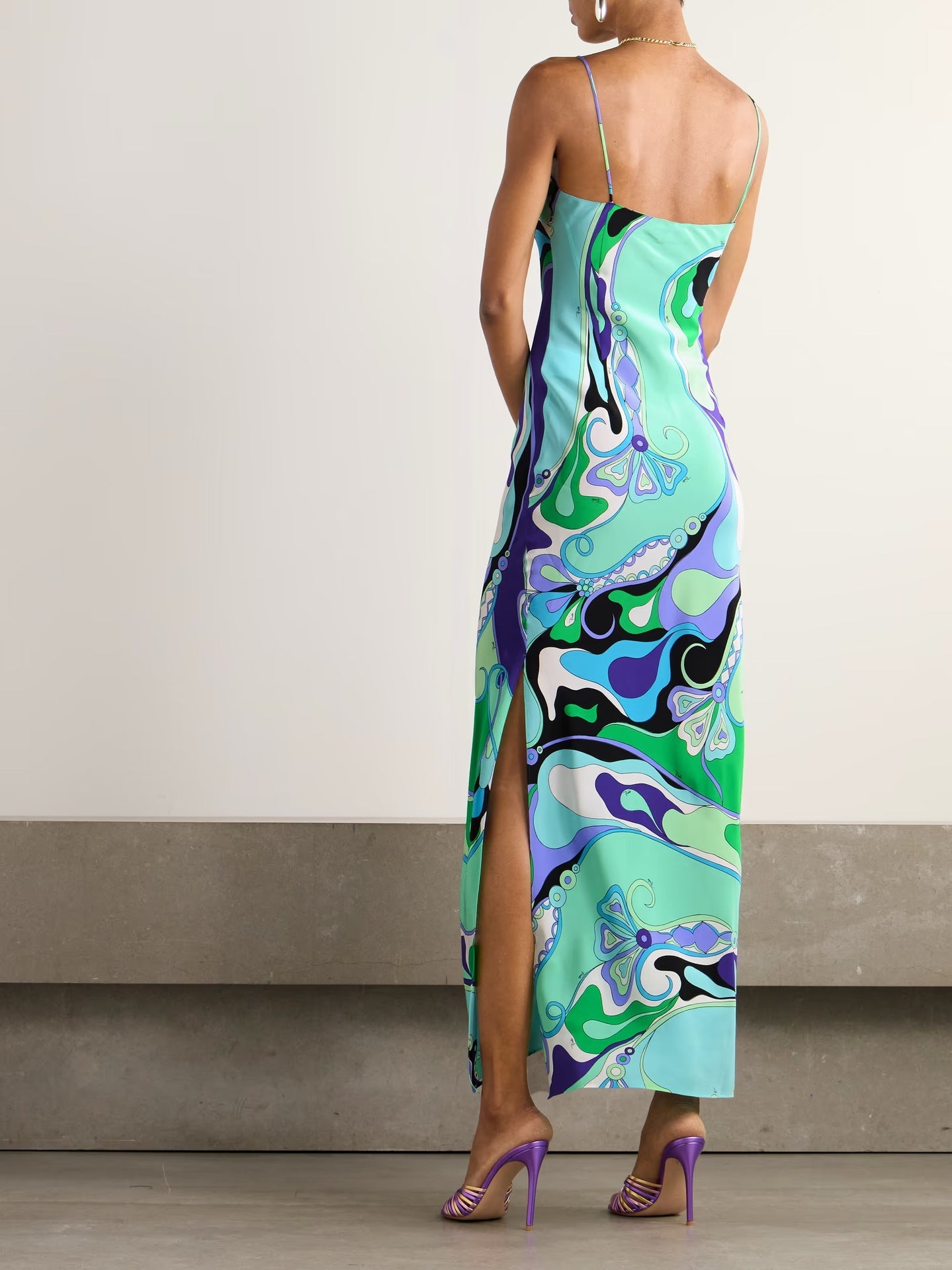 Marmo Maxikleid aus bedrucktem Satin