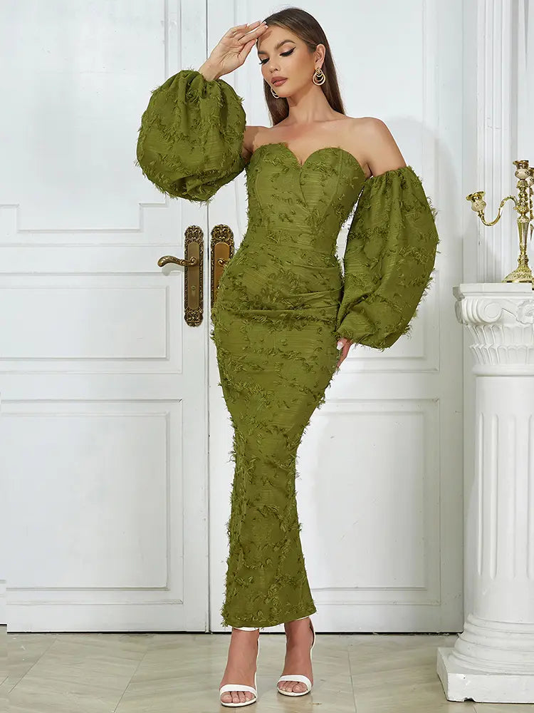 Sexy trägerloses langes Abendkleid