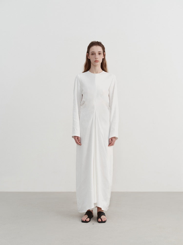 Faltenkleid mit Taillenschnürung