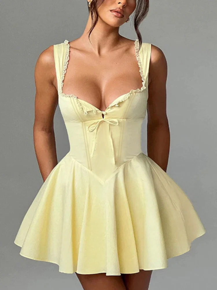 Spitzen-Rückenfreies Midi-Kleid