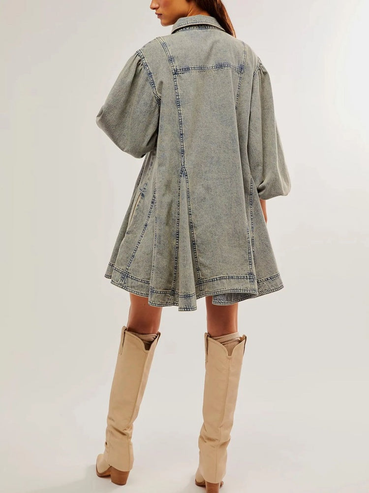 Jeanskleid mit Knopfdetails