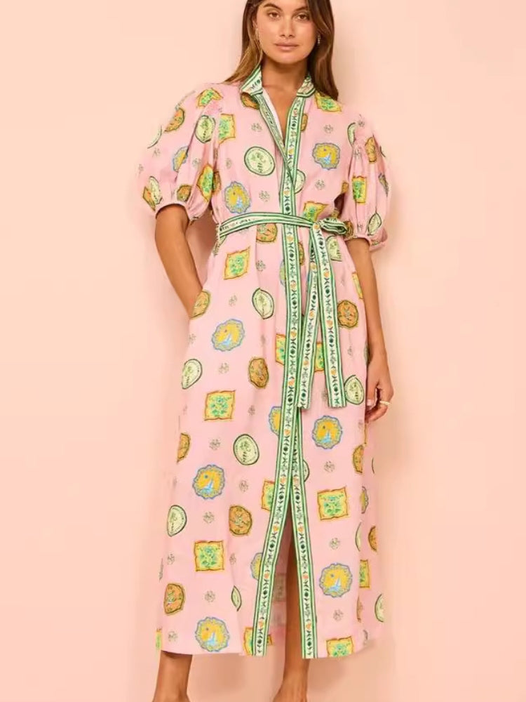 Cardigan mit Ballonärmeln und Print