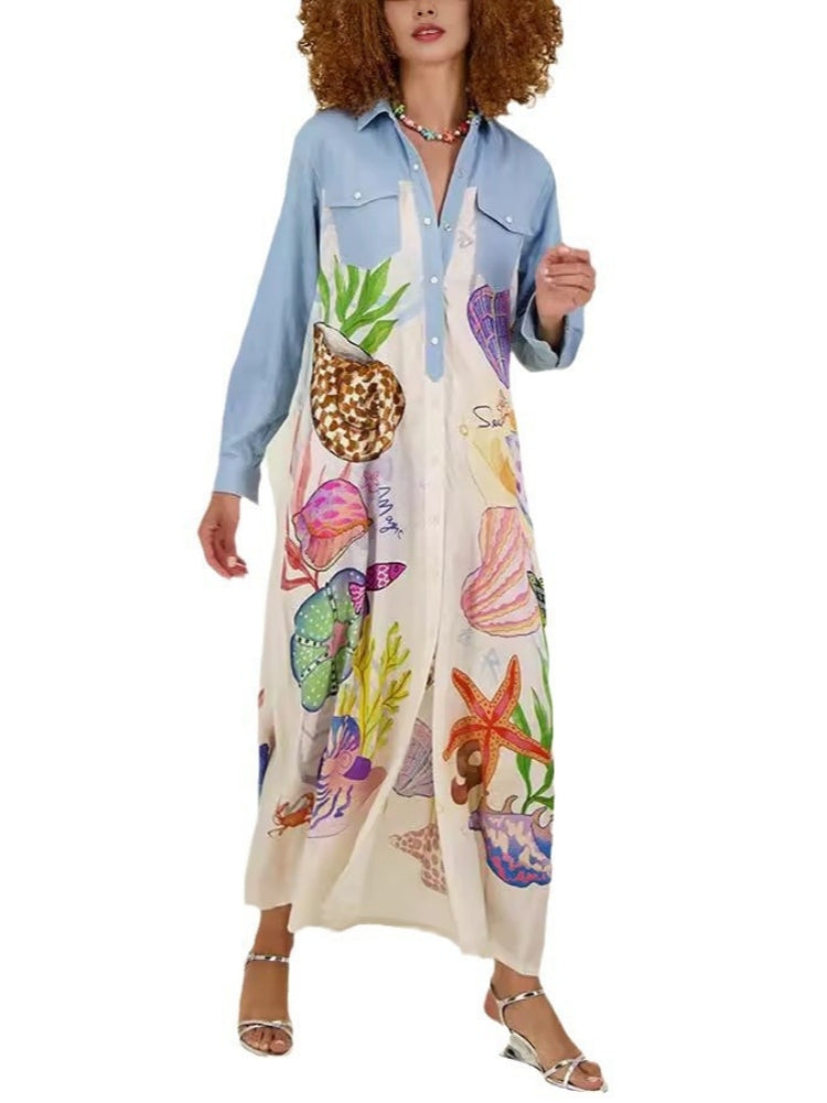 Personalisiertes lässiges Midi-Graffiti-Kleid
