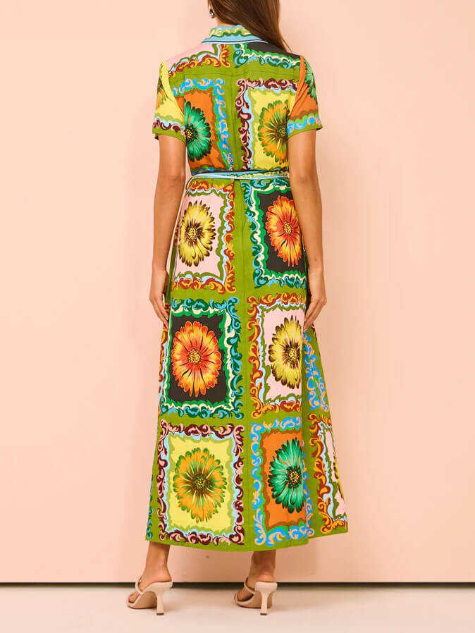 Maxikleid mit besonderem Sonnenblumendruck