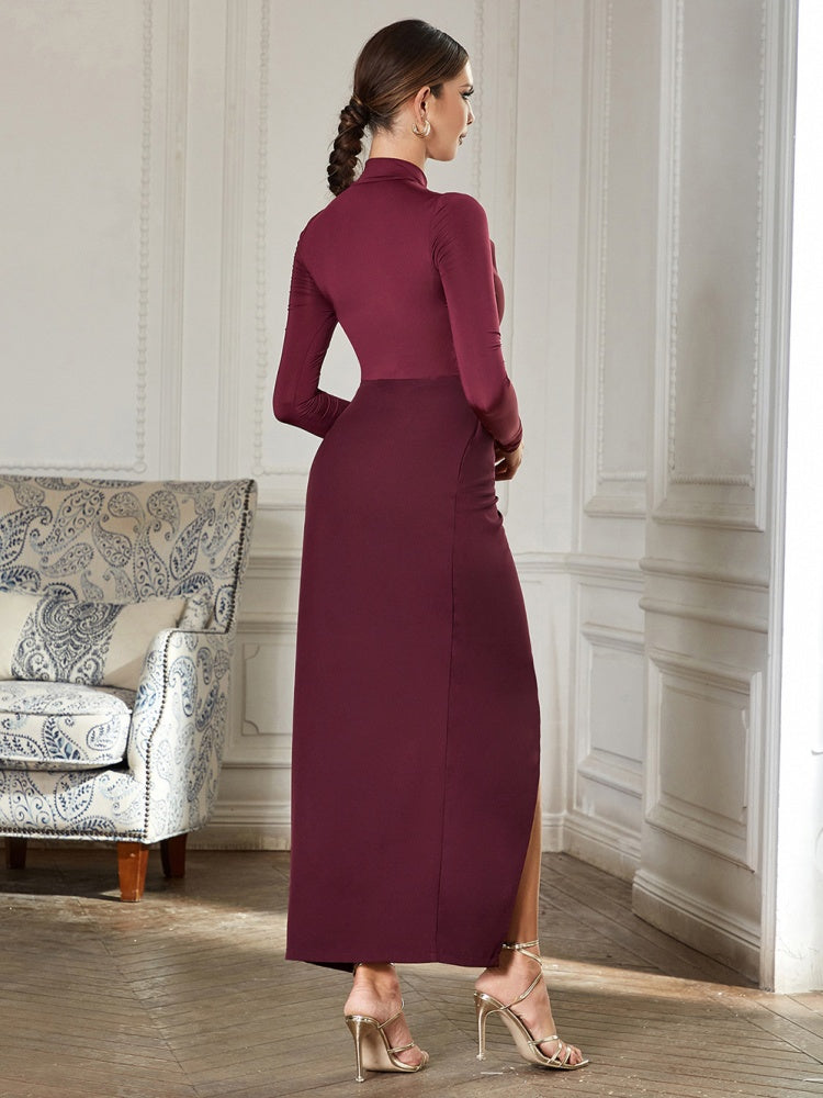 Stehkragen-Netzkleid