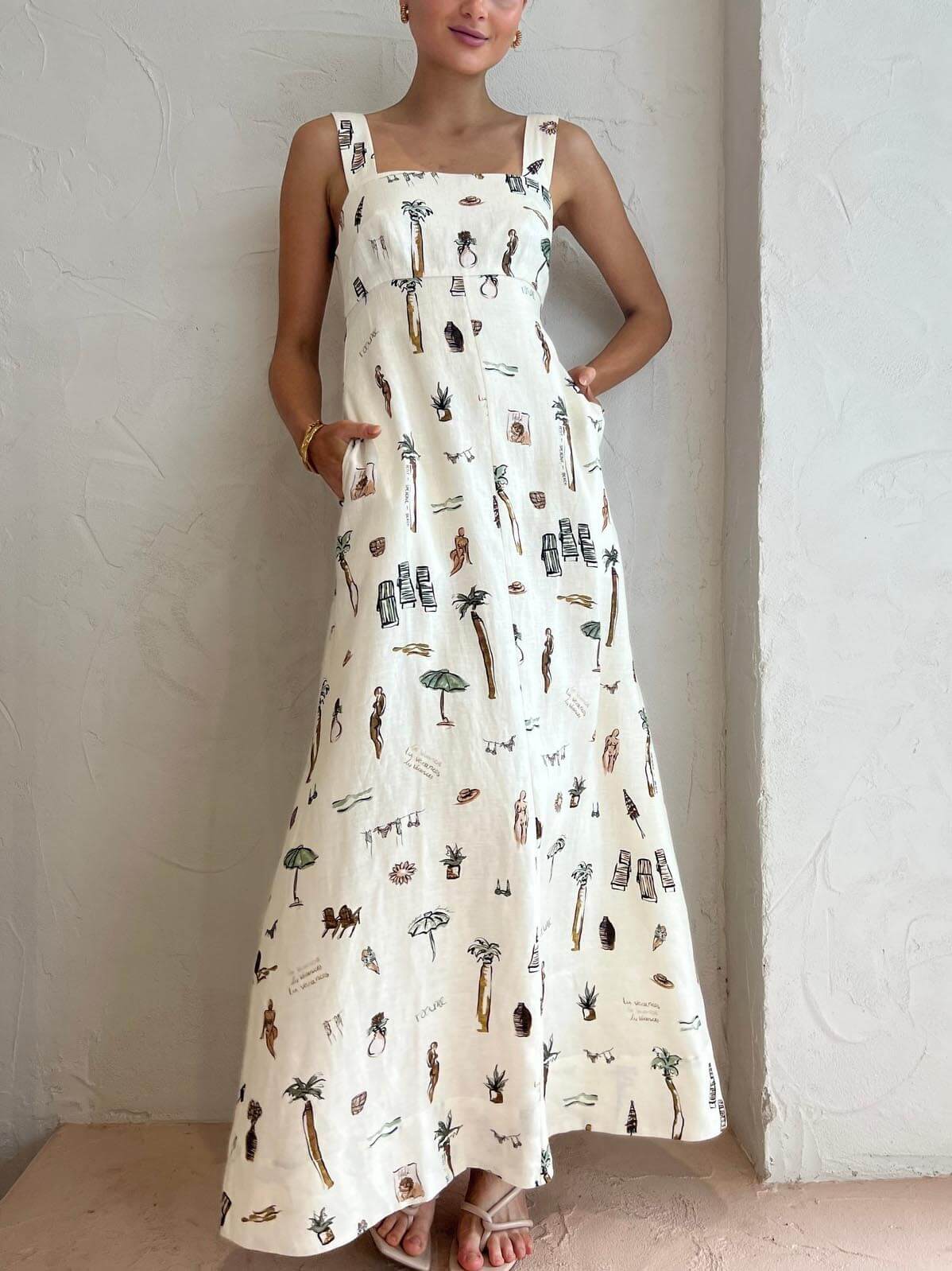 Modisches personalisiertes Graffiti-Trägerloses Sexy Maxi-Kleid mit Rückenausschnitt
