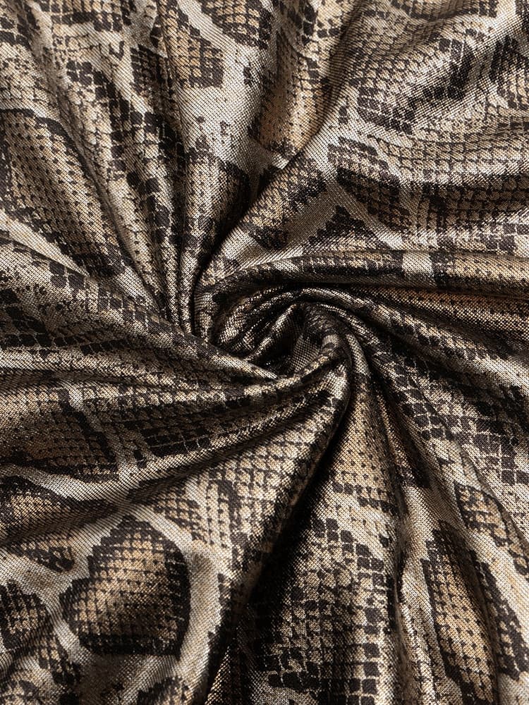 Asymmetrisches Langarmkleid mit Print