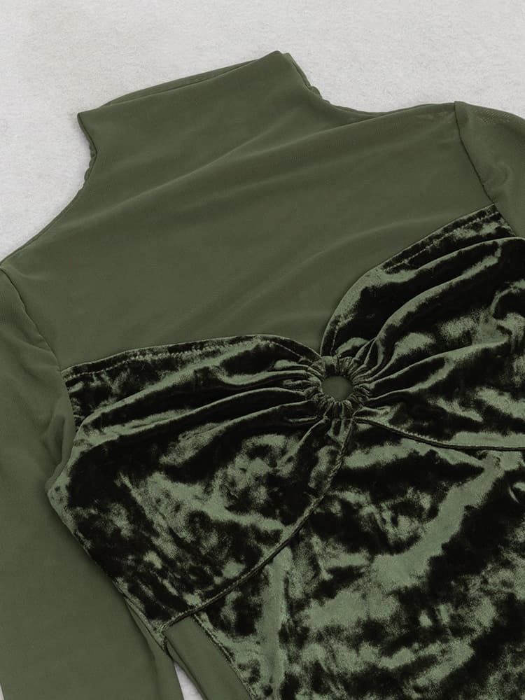 Langärmliges Netz-Kleid