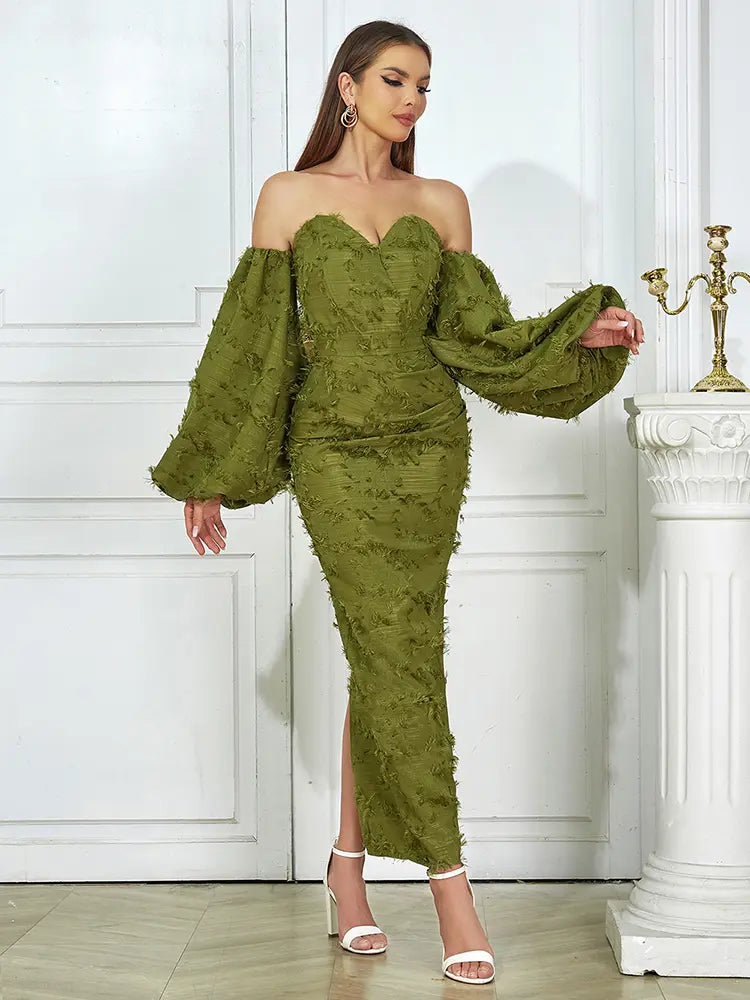 Sexy trägerloses langes Abendkleid