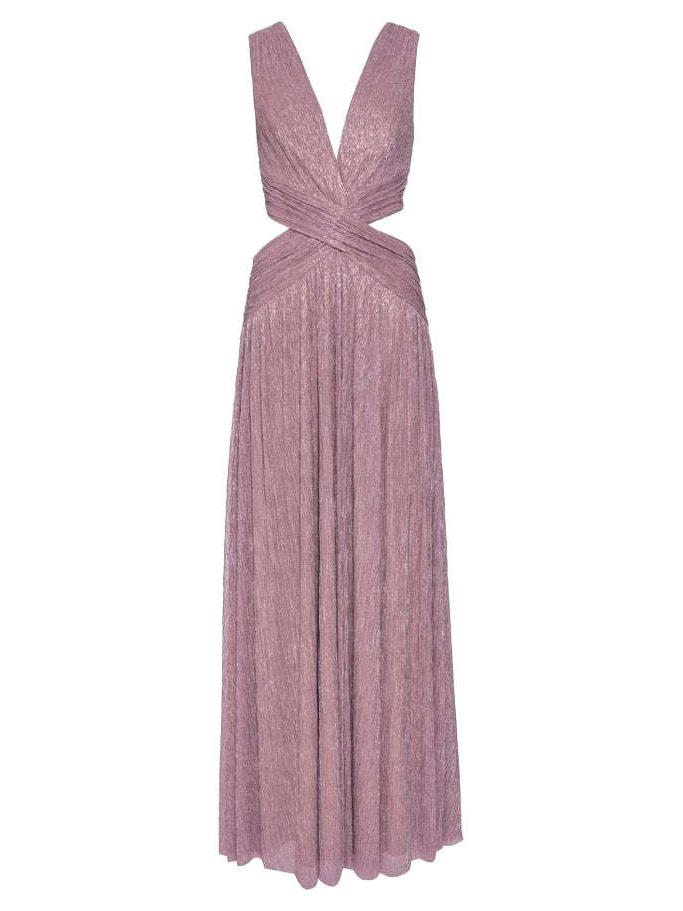 Maxikleid mit tiefem Lurex-Ausschnitt