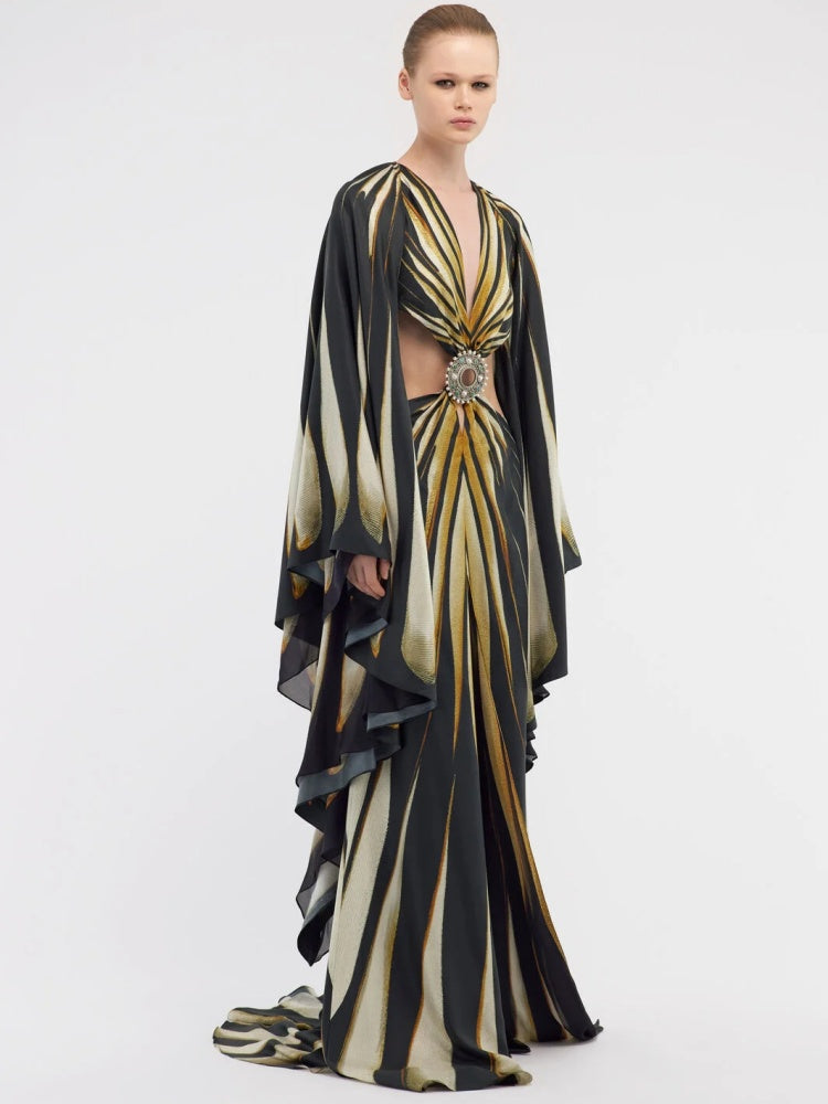 Art Deco Crystal Cutout Gown