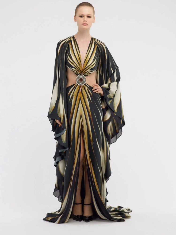 Art Deco Crystal Cutout Gown