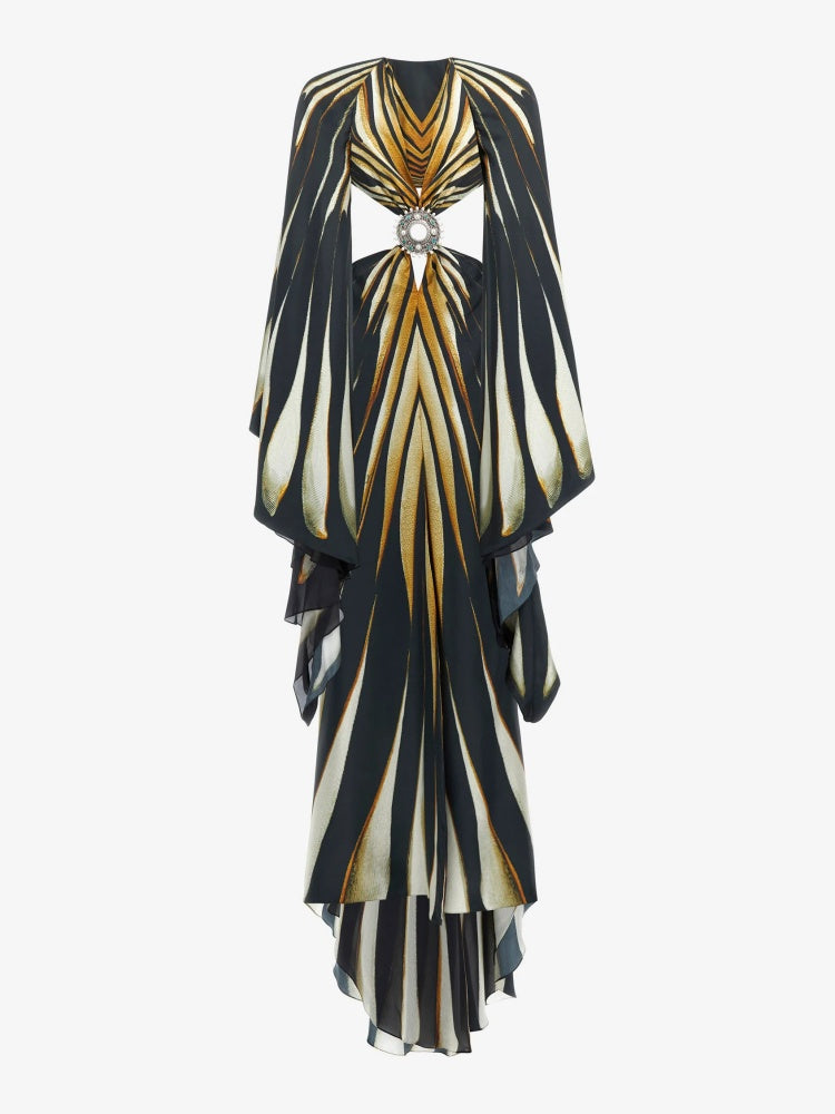 Art Deco Crystal Cutout Gown
