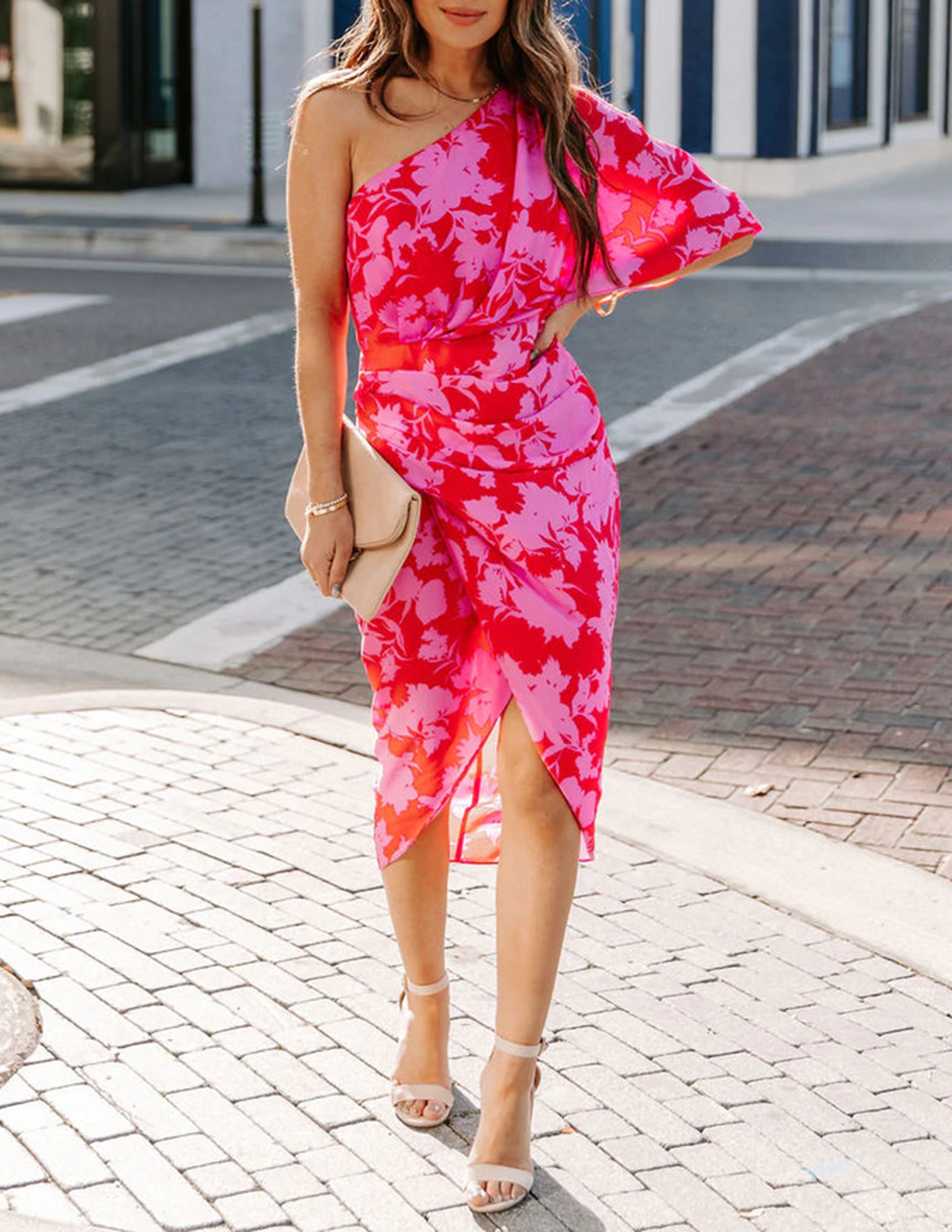Rilee One-Shoulder-Midikleid