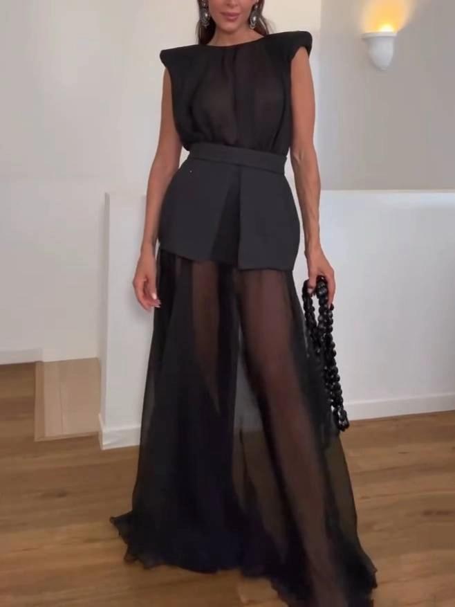 Maxikleid aus Mesh