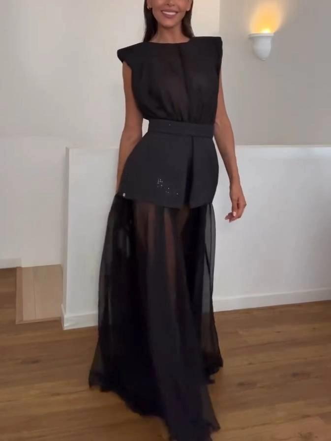 Maxikleid aus Mesh