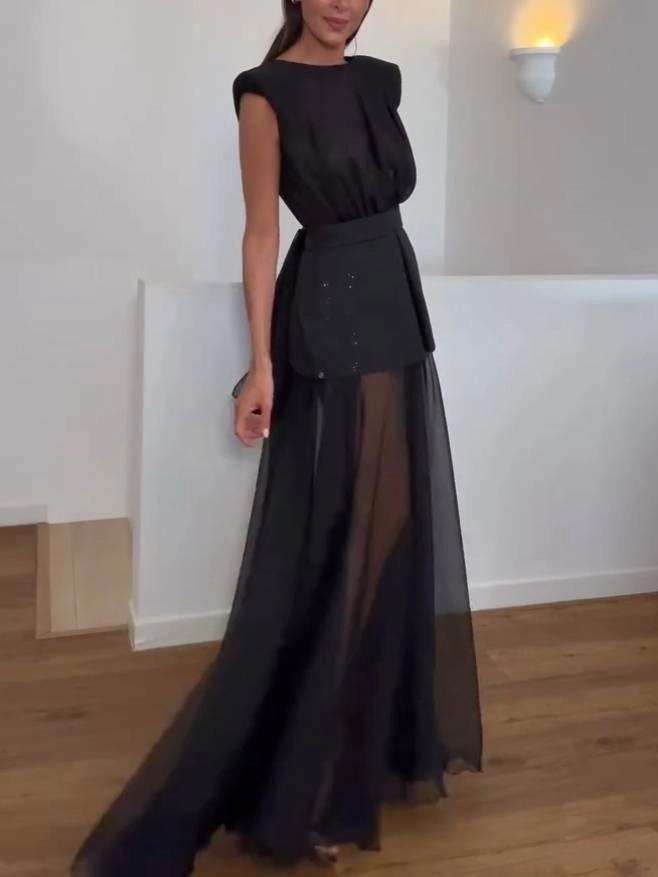 Maxikleid aus Mesh