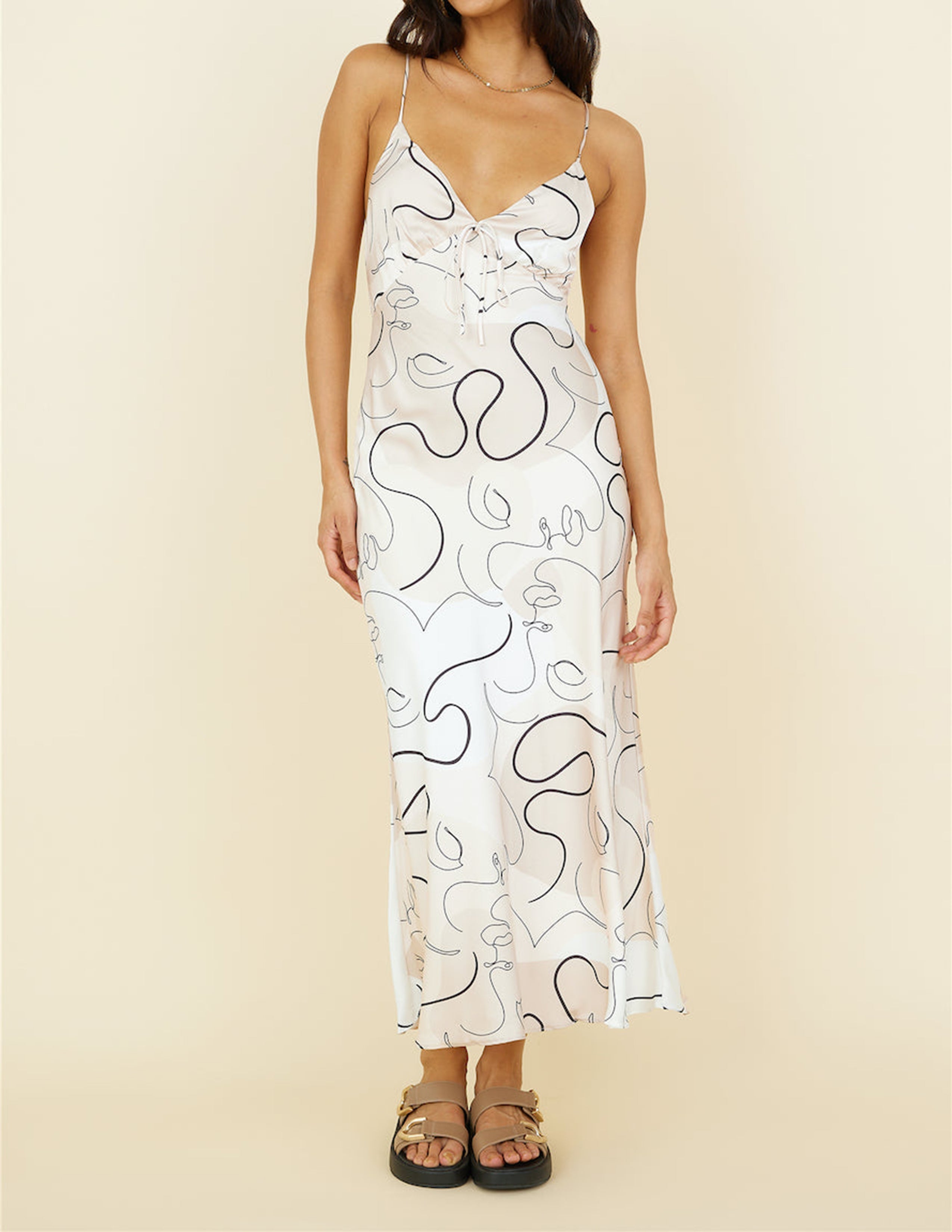 Maxikleid „Under Control“ Beige