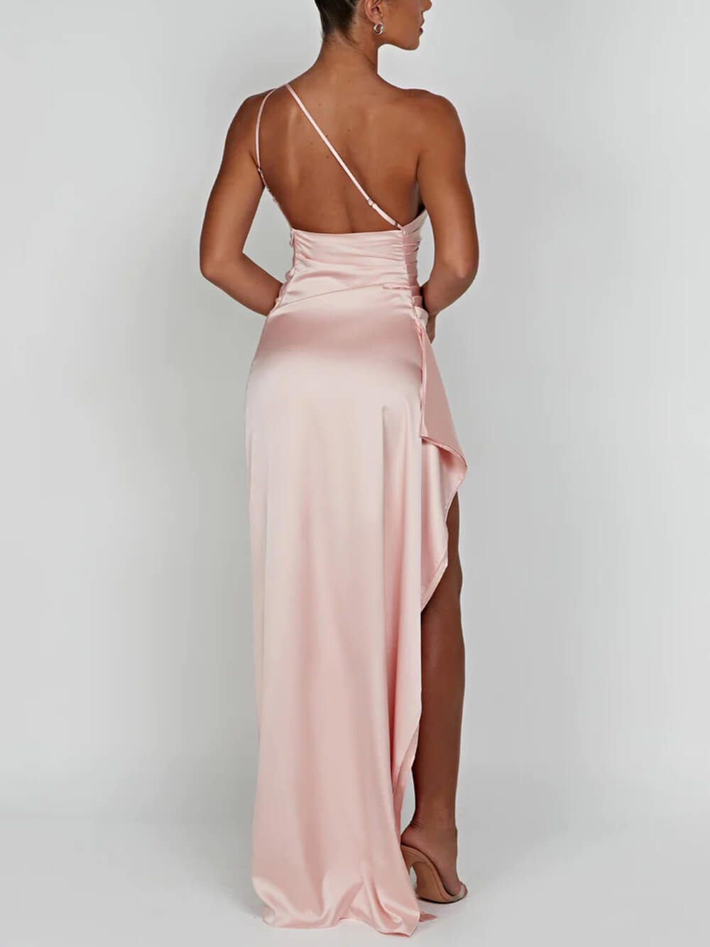 Satin-Maxikleid mit Schlitz