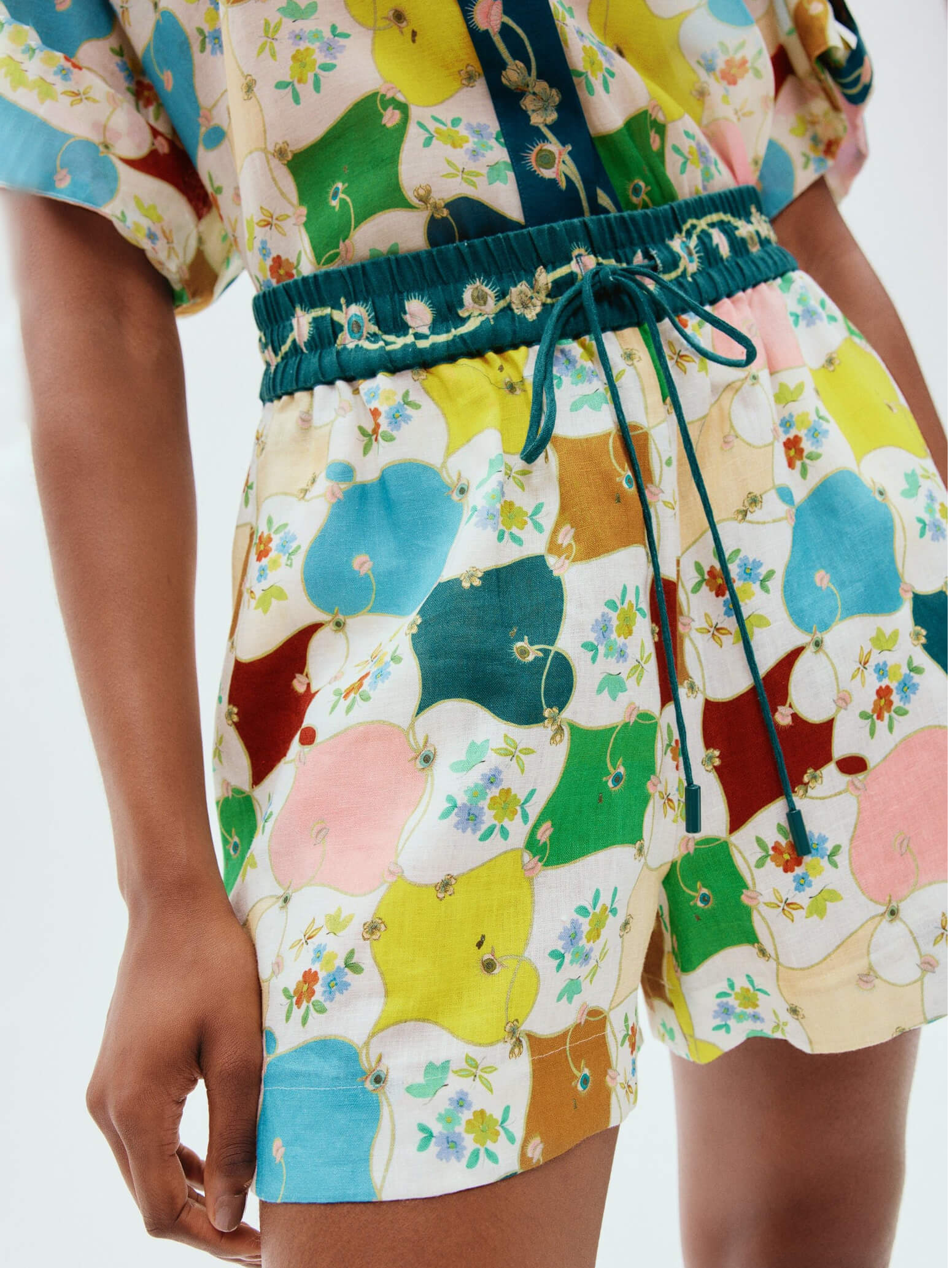 Trendiges Graffiti-Print Hemd-Shorts-Set