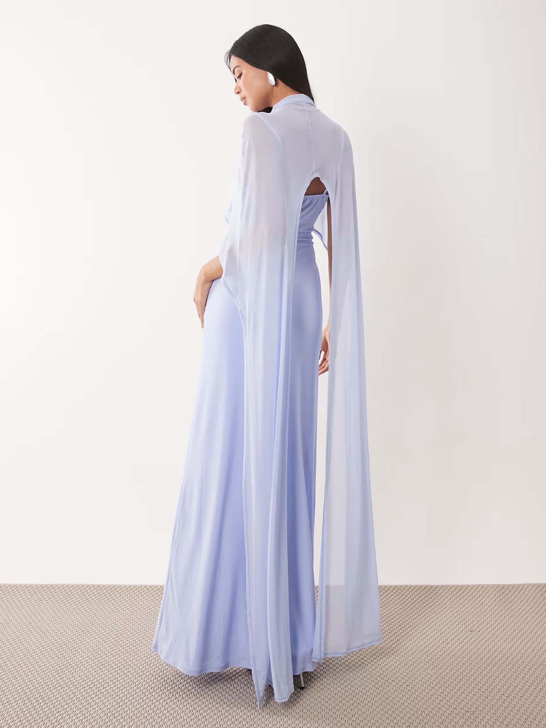 Exaggerated Cape Maxi Dress