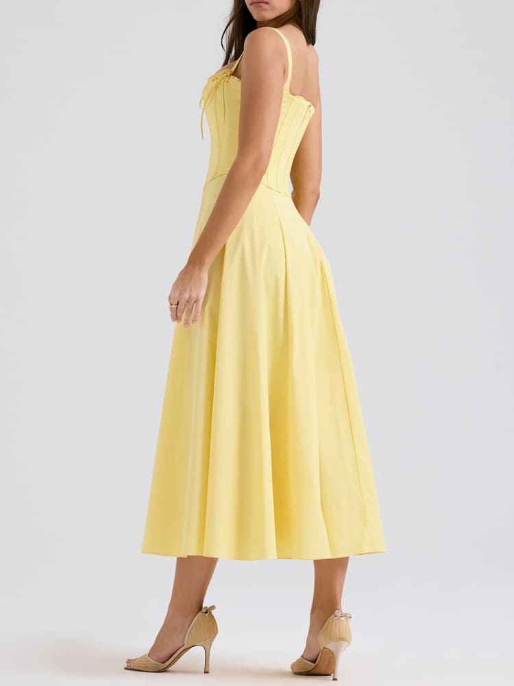 Sonnenschein-Baumwoll-Midikleid