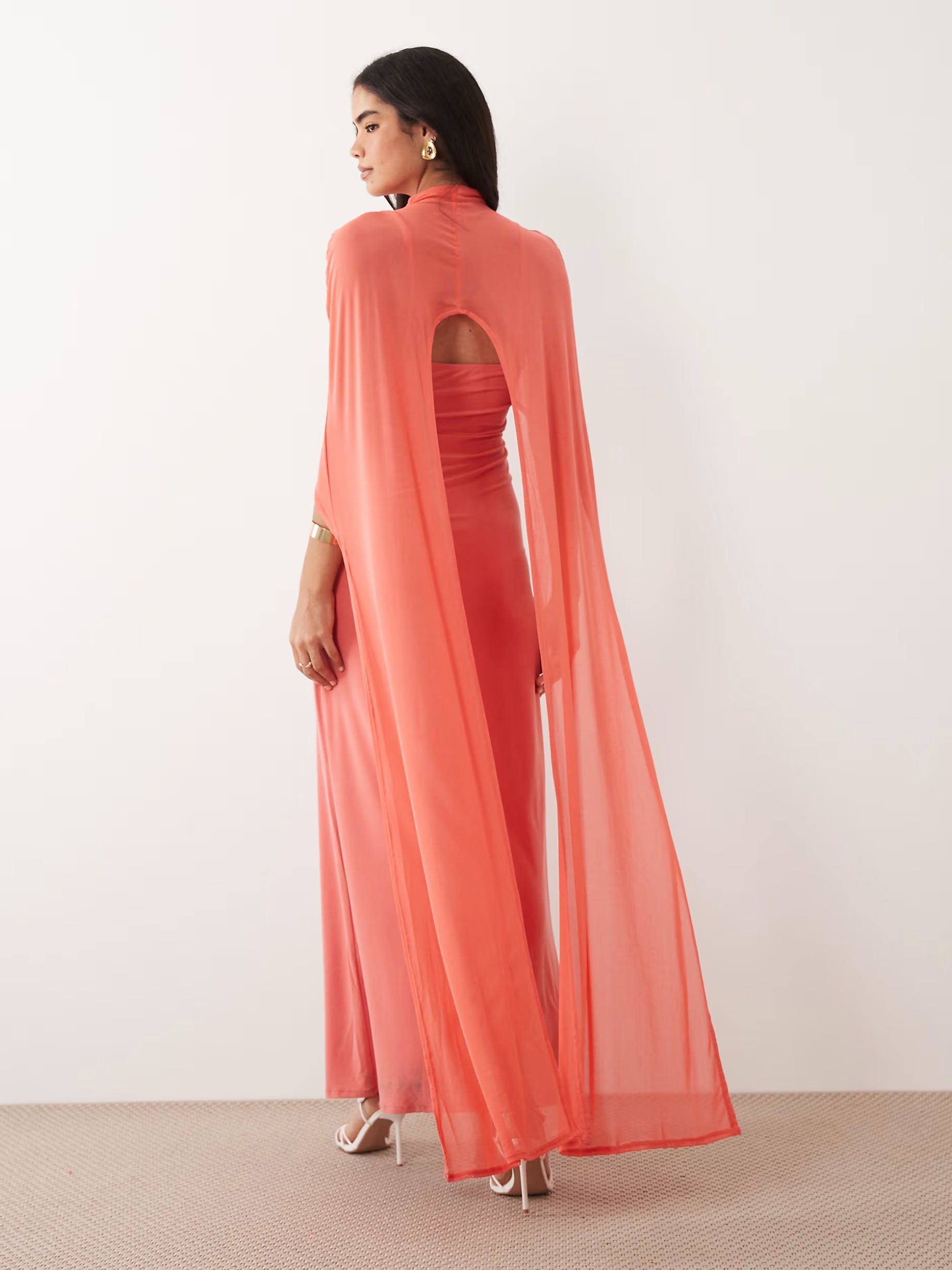 Exaggerated Cape Maxi Dress
