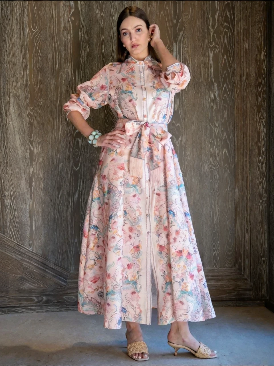 Cotton Linen Flower Dres