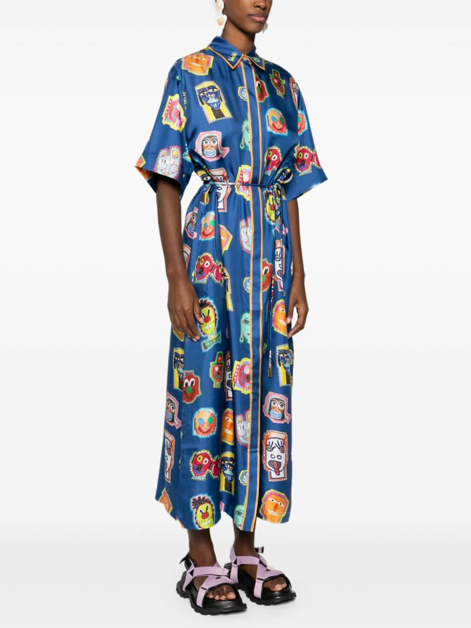 Einzigartiges Graffiti-Spaß-Print-Midikleid