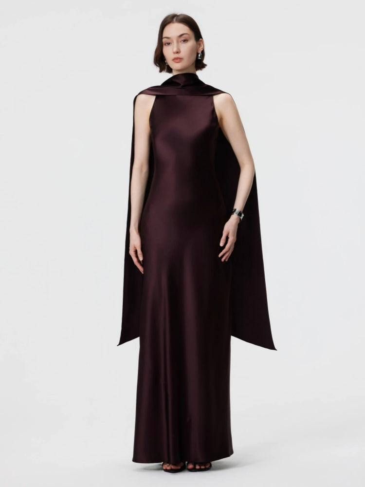 Convertible High-Neck Gown - Espresso