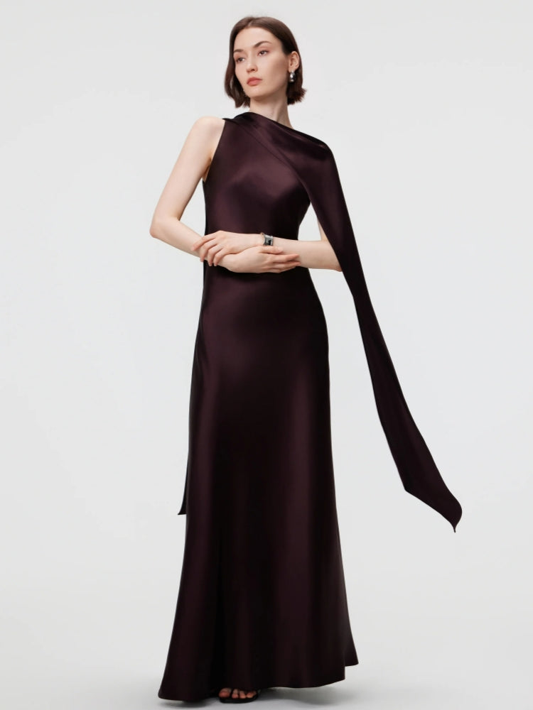 Wandelbares Neckholder-Kleid – Espresso