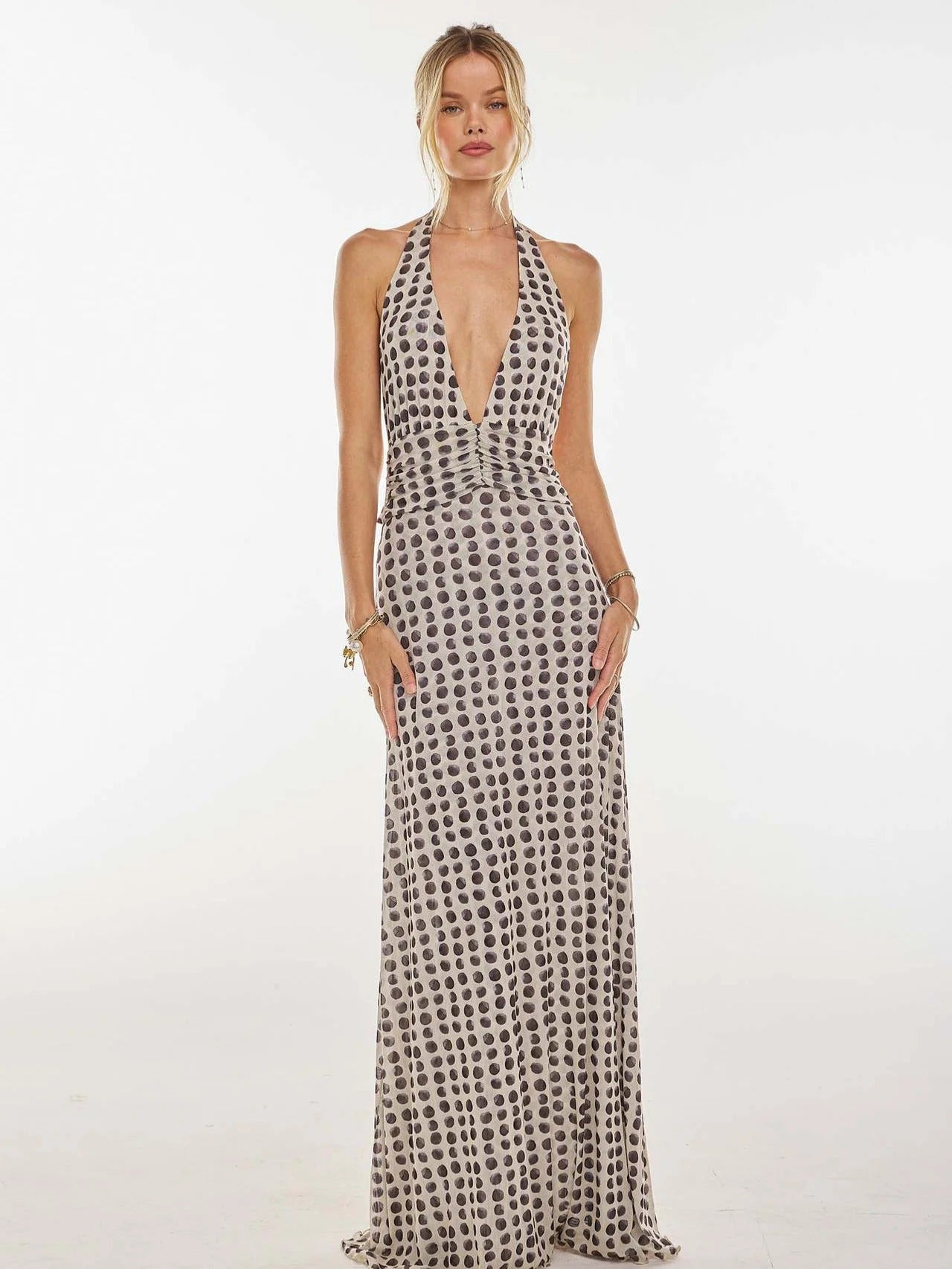 Camoni Polka-Dot-Tagebuch-Maxikleid
