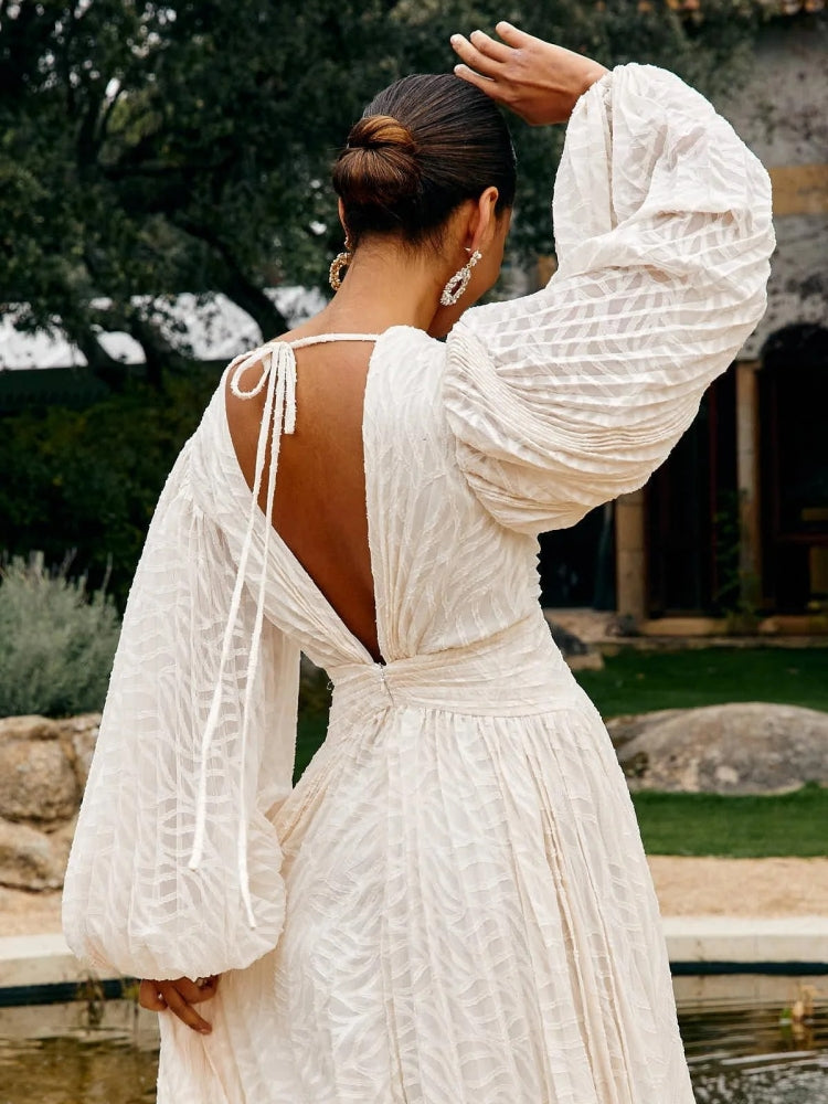 Allegory Elsa cremefarbenes Maxikleid