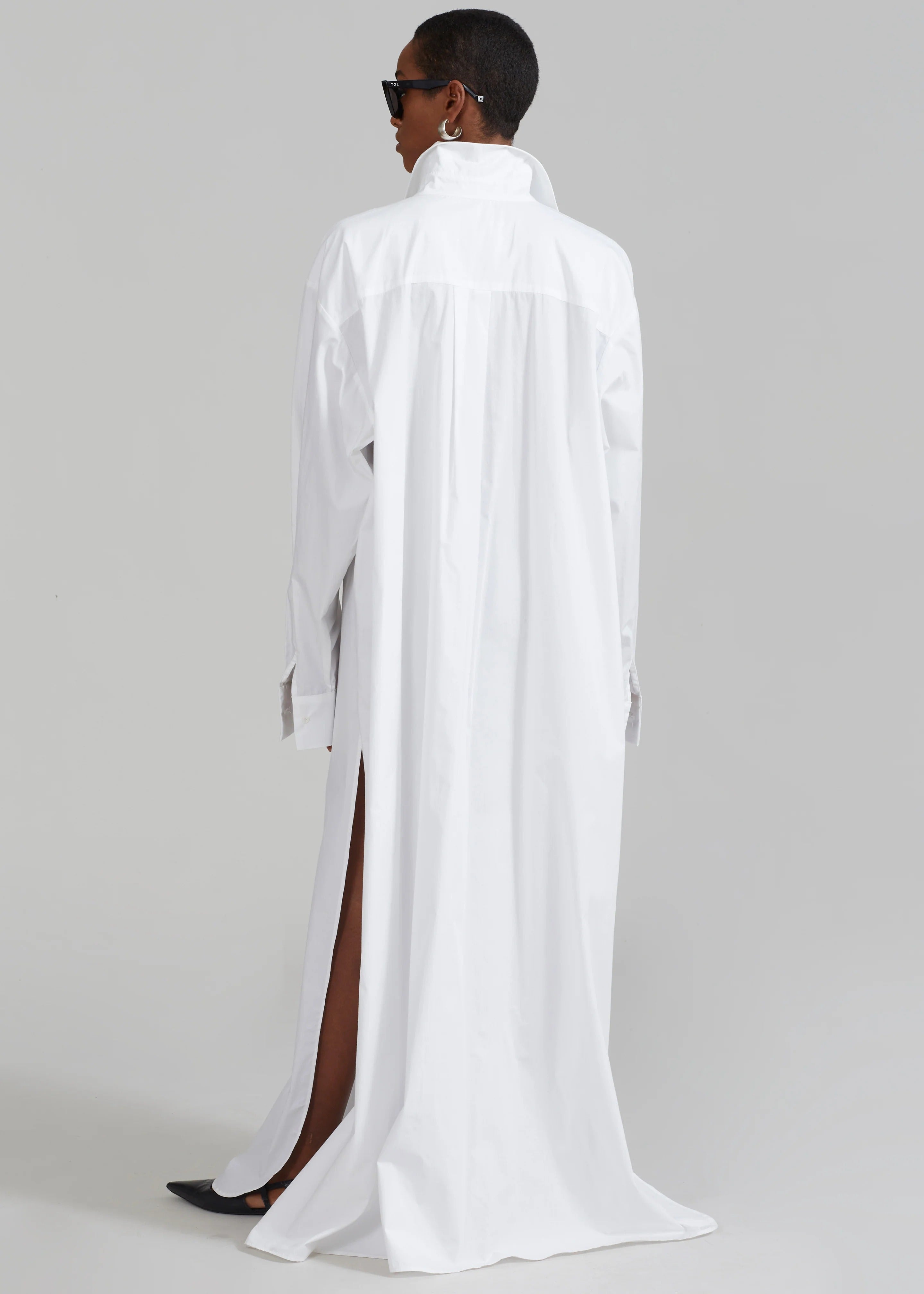 Oversized-Hemdblusenkleid mit Schlitz