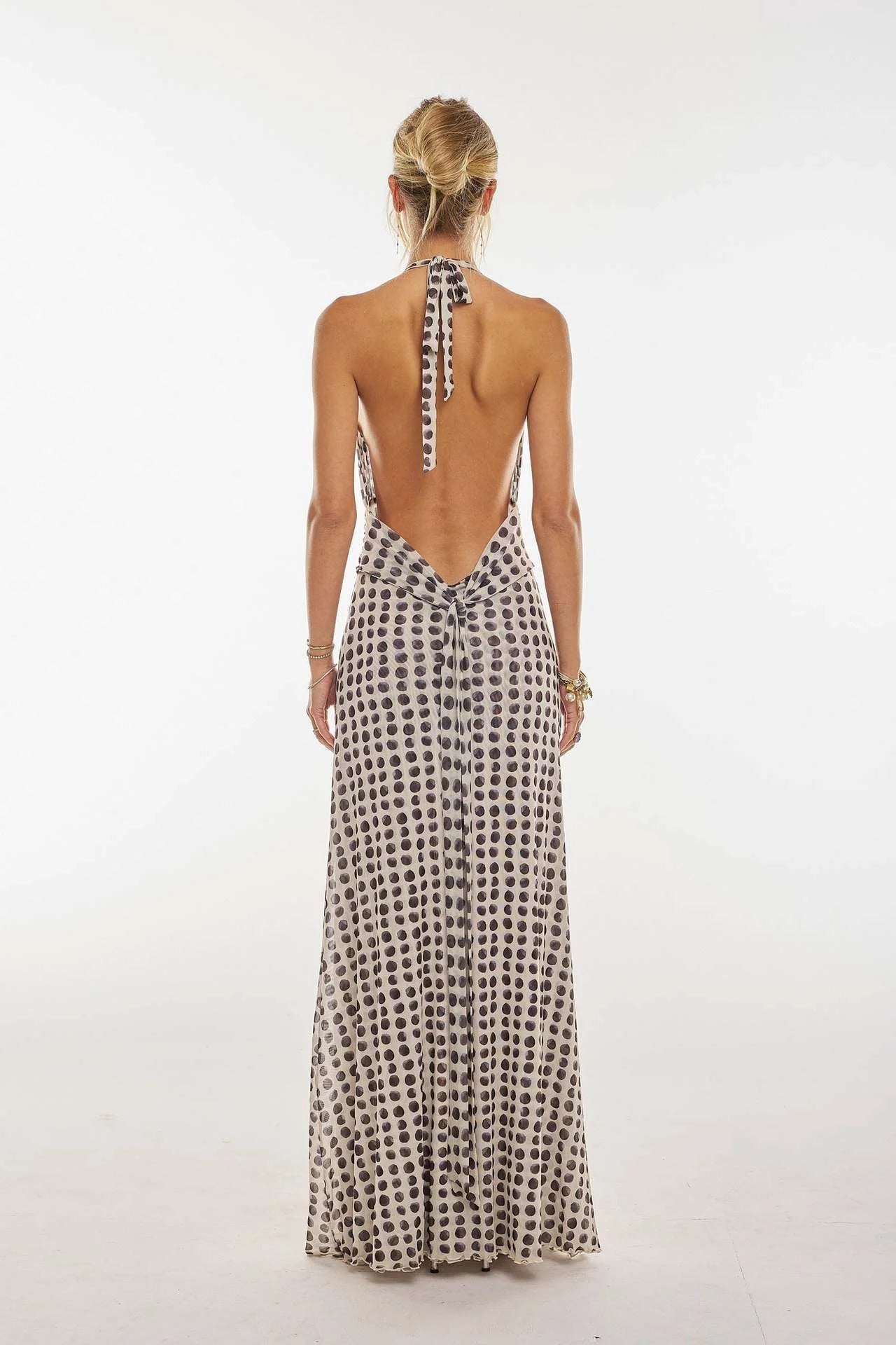Camoni Polka-Dot-Tagebuch-Maxikleid