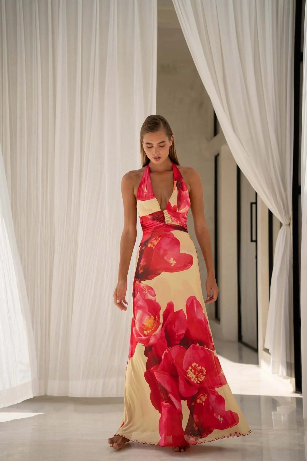 Camoni Polka-Dot-Tagebuch-Maxikleid
