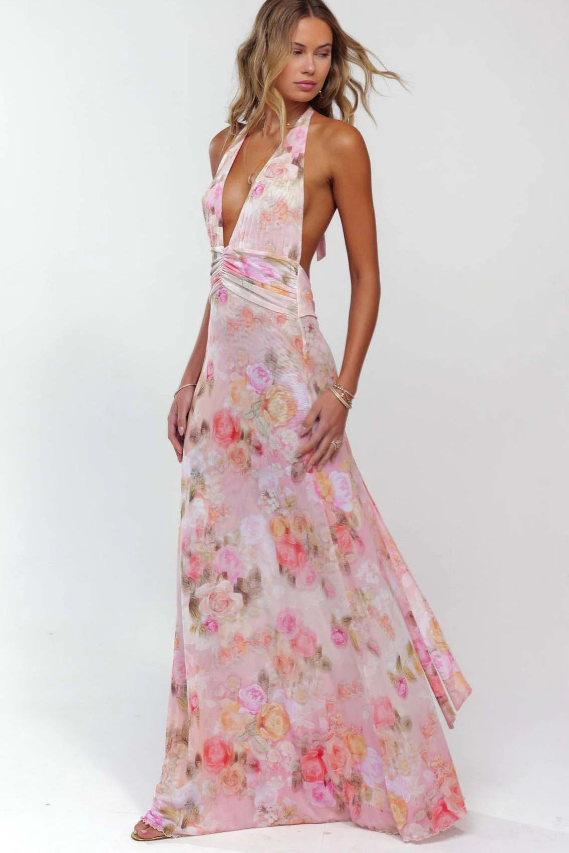 Camoni Polka-Dot-Tagebuch-Maxikleid