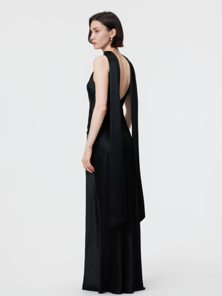 Wandelbares Neckholder-Kleid – Espresso