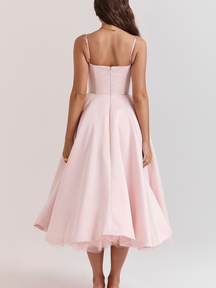 Ballerina-pinkfarbenes Midikleid
