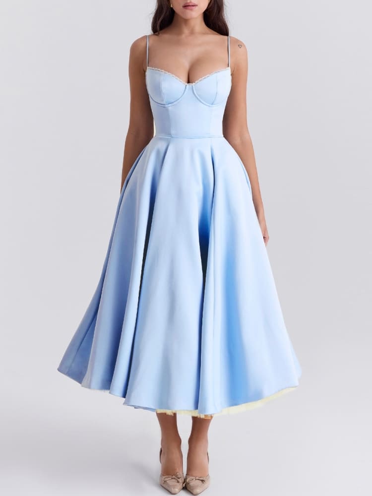 Cinderella blaues Tüll-Midikleid