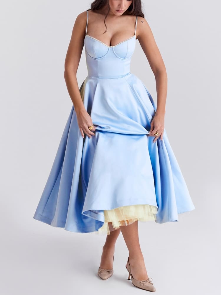 Cinderella blaues Tüll-Midikleid