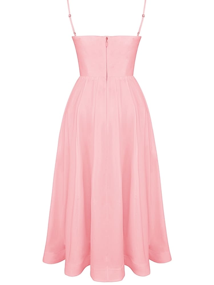 Rosenrotes Baumwoll-Korsett-Sommerkleid