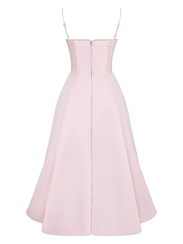 Ballerina-pinkfarbenes Midikleid